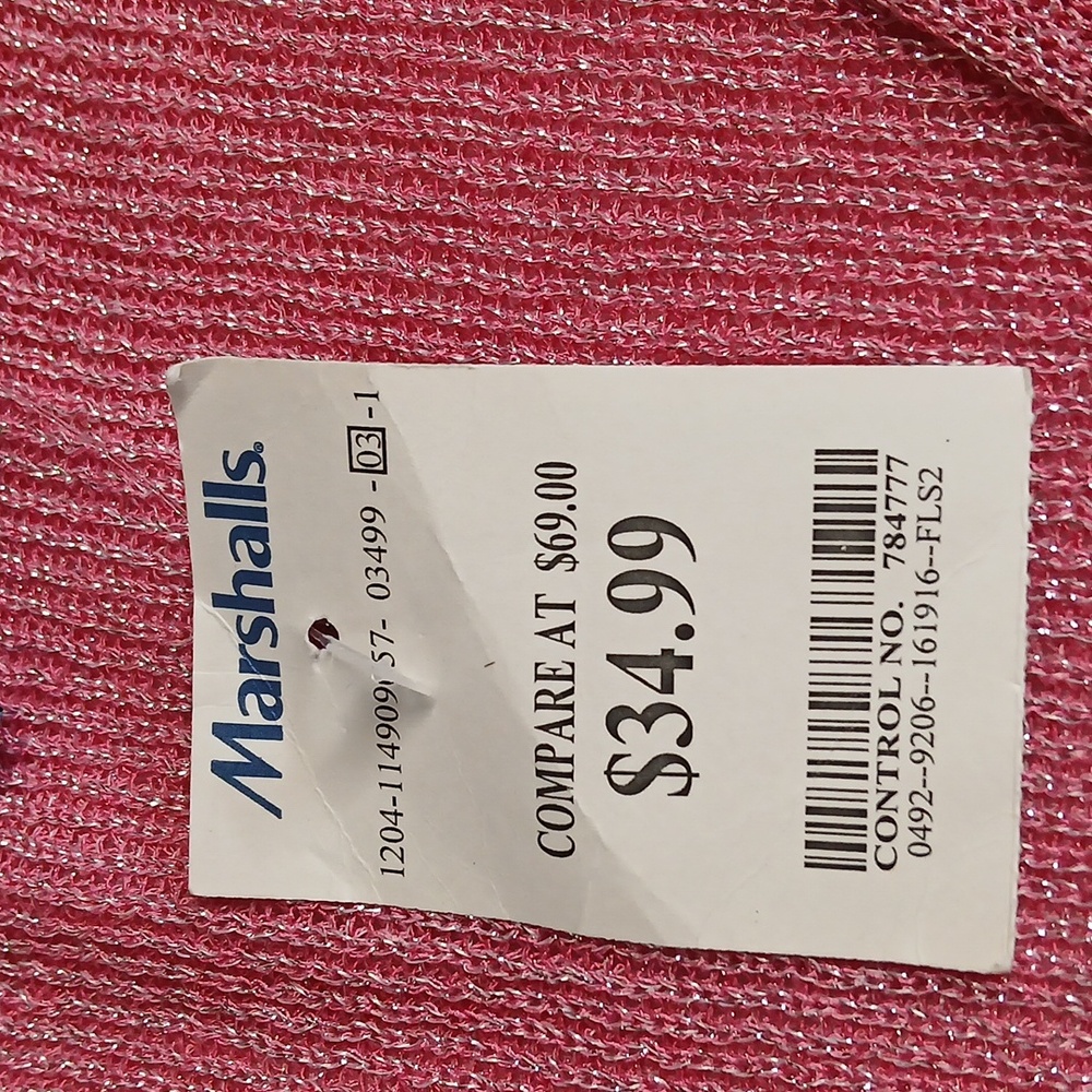 NWT Cece Short Sleeve V-neck Knit Top With Shimmering Size L - Picture 9 of 9